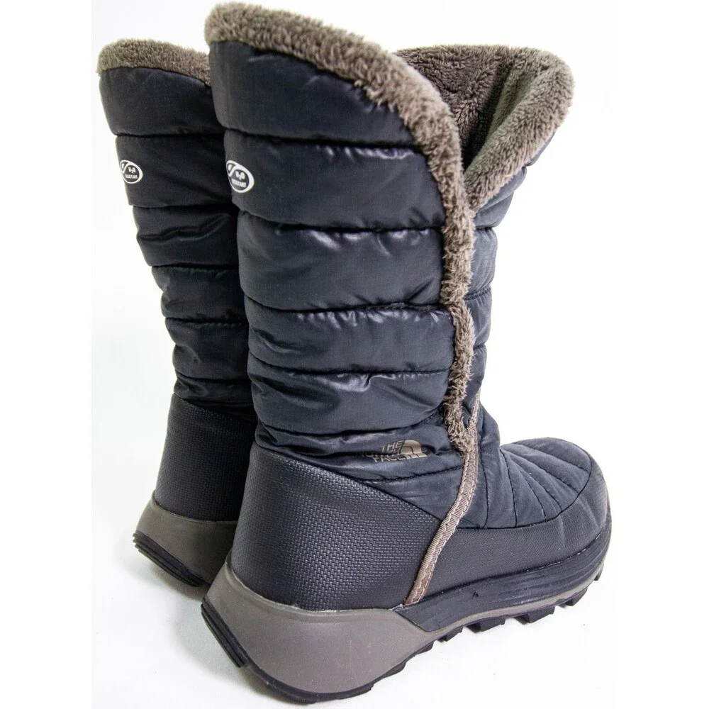 The North Face Puffer Winter Snow Boots Women Size 3 Water Resistant Lined Black